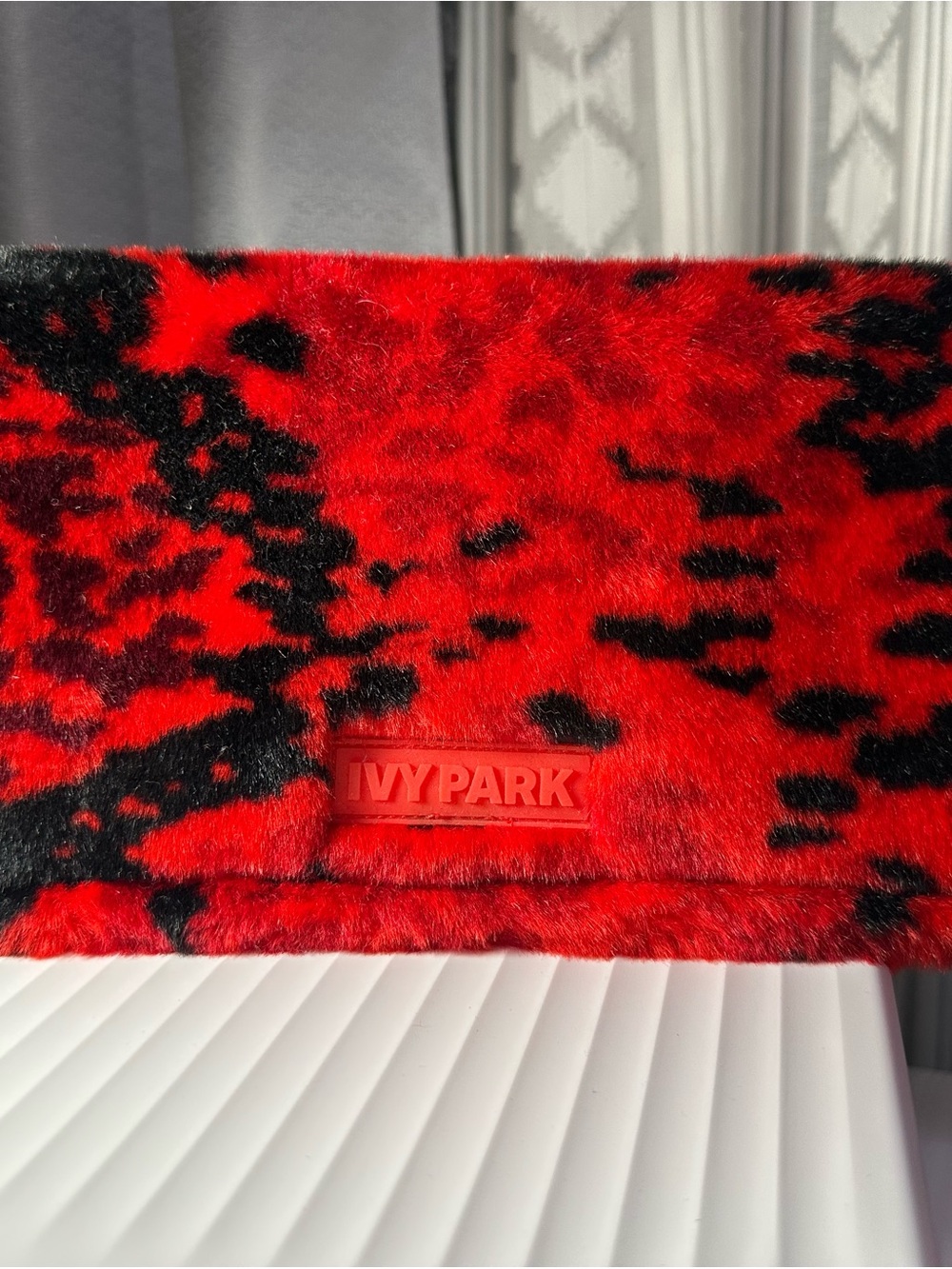 Limited Edition IVY PARK Red and Black Faux Fur Clutch